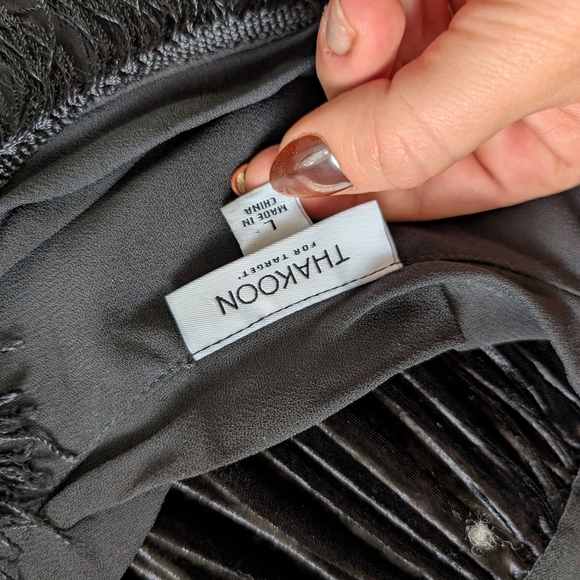 Thakoon Black Fringe Dress Holiday Flapper Chic Party Large Sheath Sleeveless - Picture 7 of 7